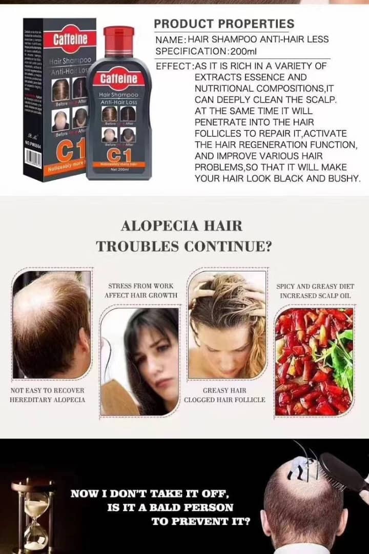 شامپو ضدریزش مو کافئین C1