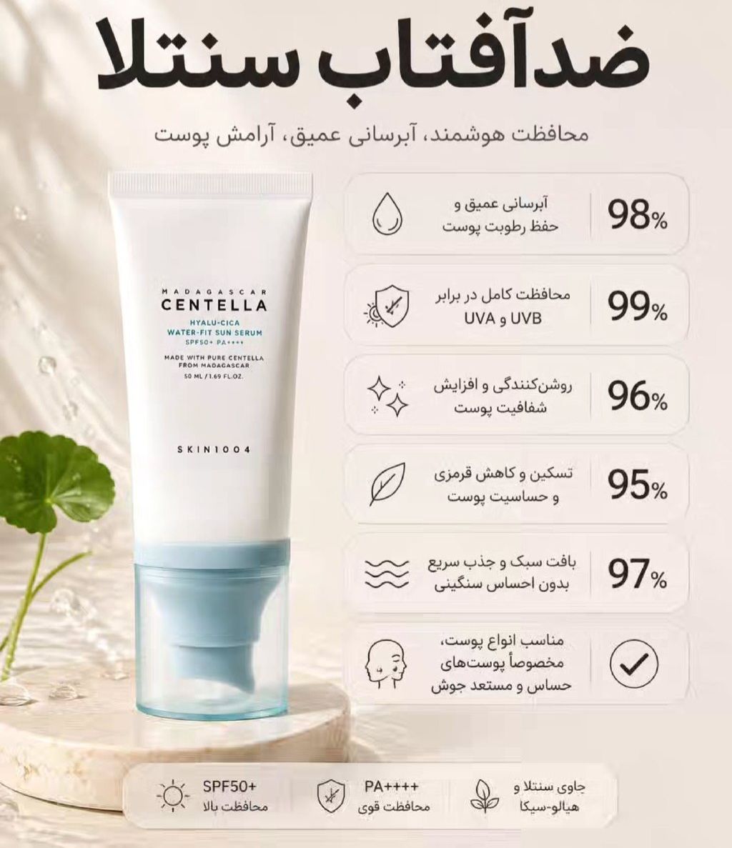 ضد آفتاب اصلی کره ای سنتلا مدل اسکین 1004 ماداگاسکار spf50