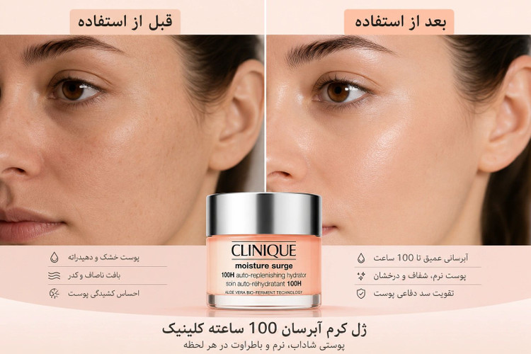 کرم آبرسان مویسچر سرج ۱۰۰ساعته حجم۱۲۵ میل کلینیک